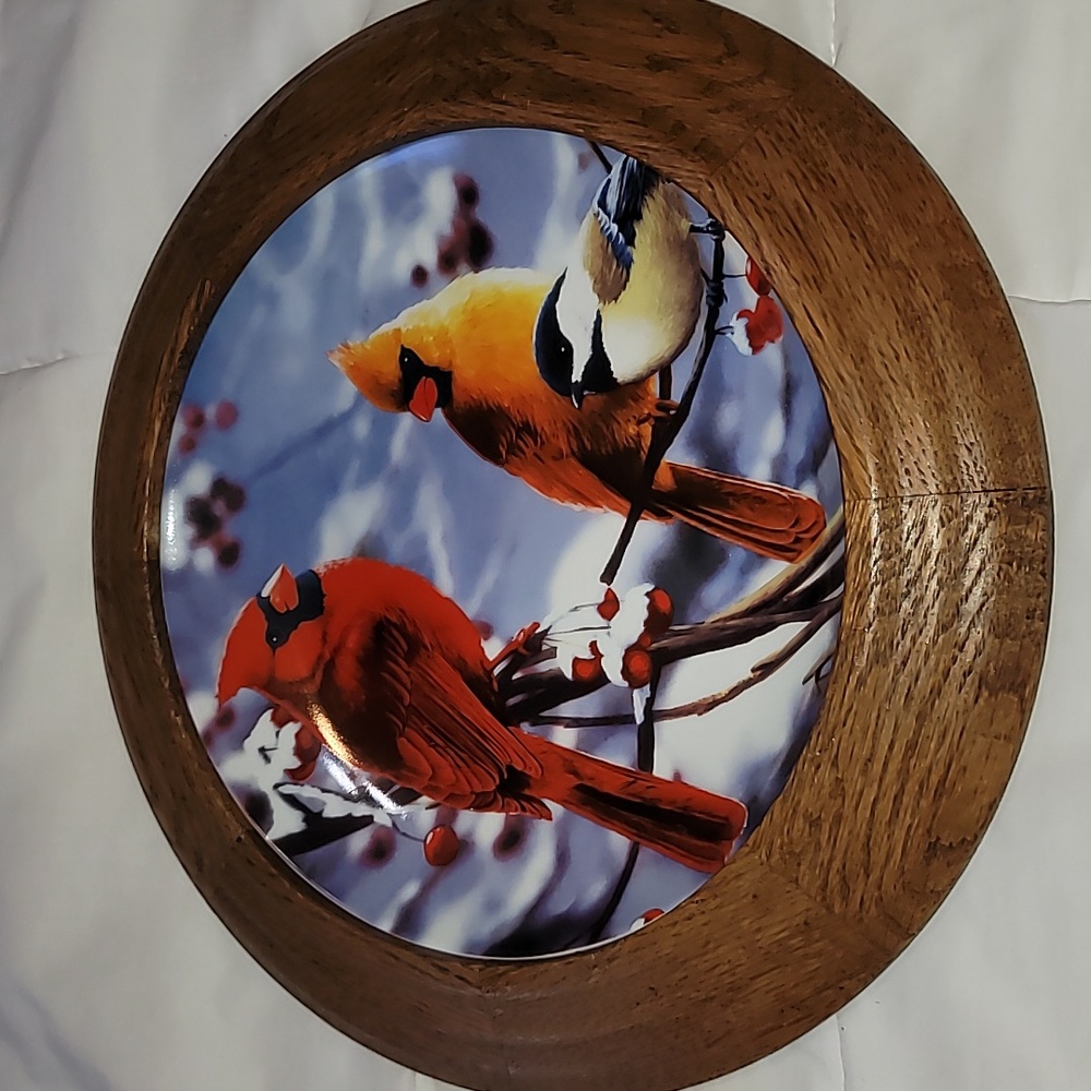Cardinal Plate in Wooden Frame